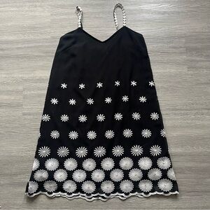 Coquette Black & White Lace Floral Mini Sundress